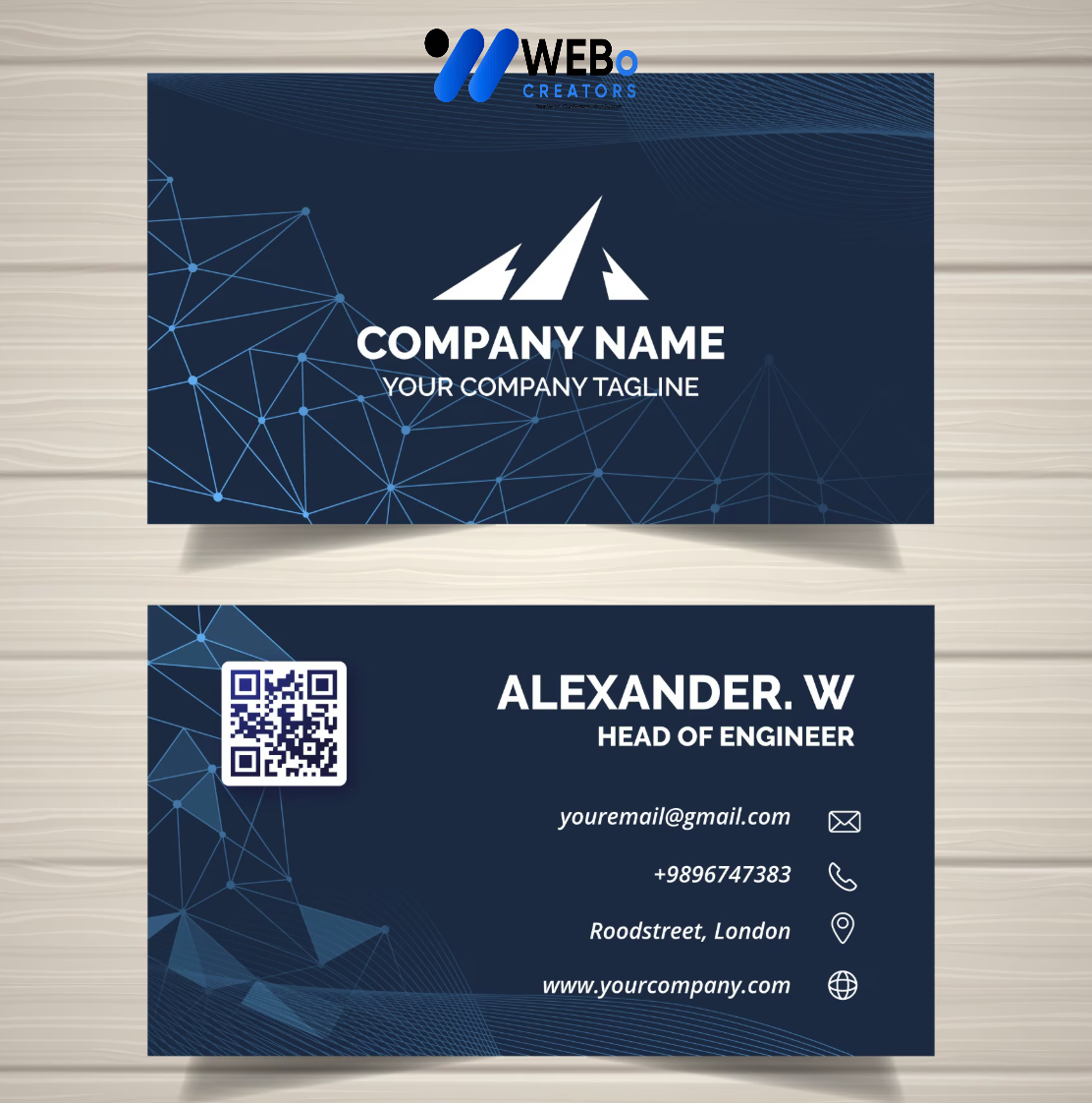 Elegant Professional Business card design with golden stripes Agency in Florida